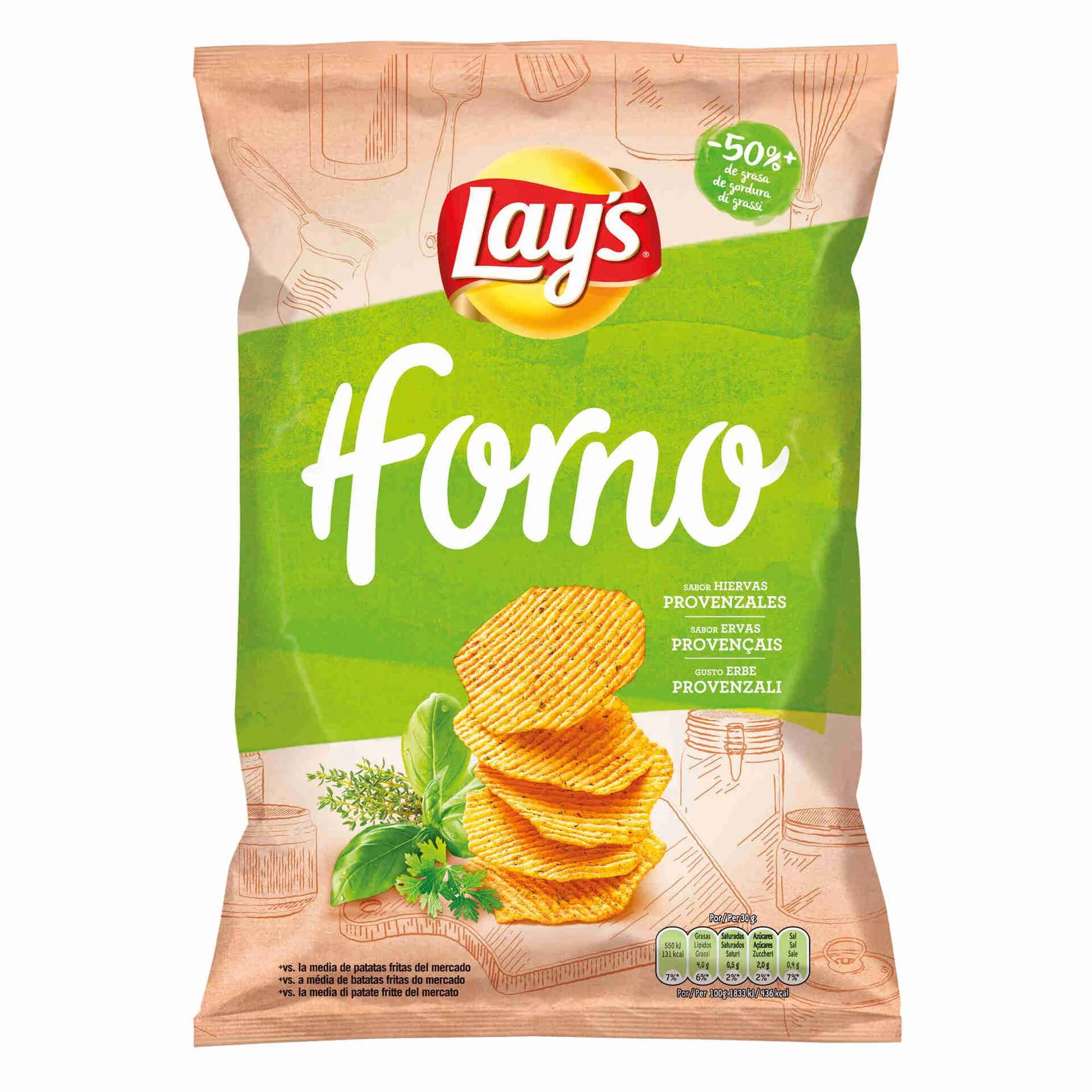 Batatas Fritas Lay's Forno Camponesas/Ervas