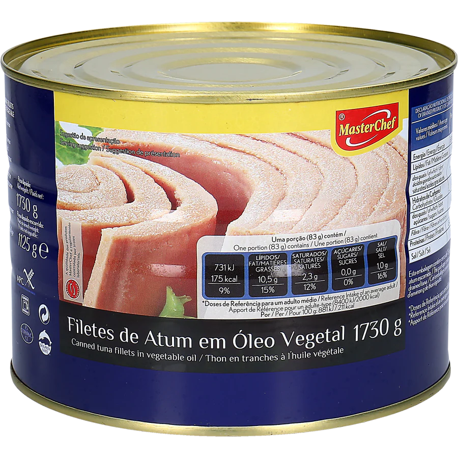 Filetes de Atum em Óleo (1,7Kg)
