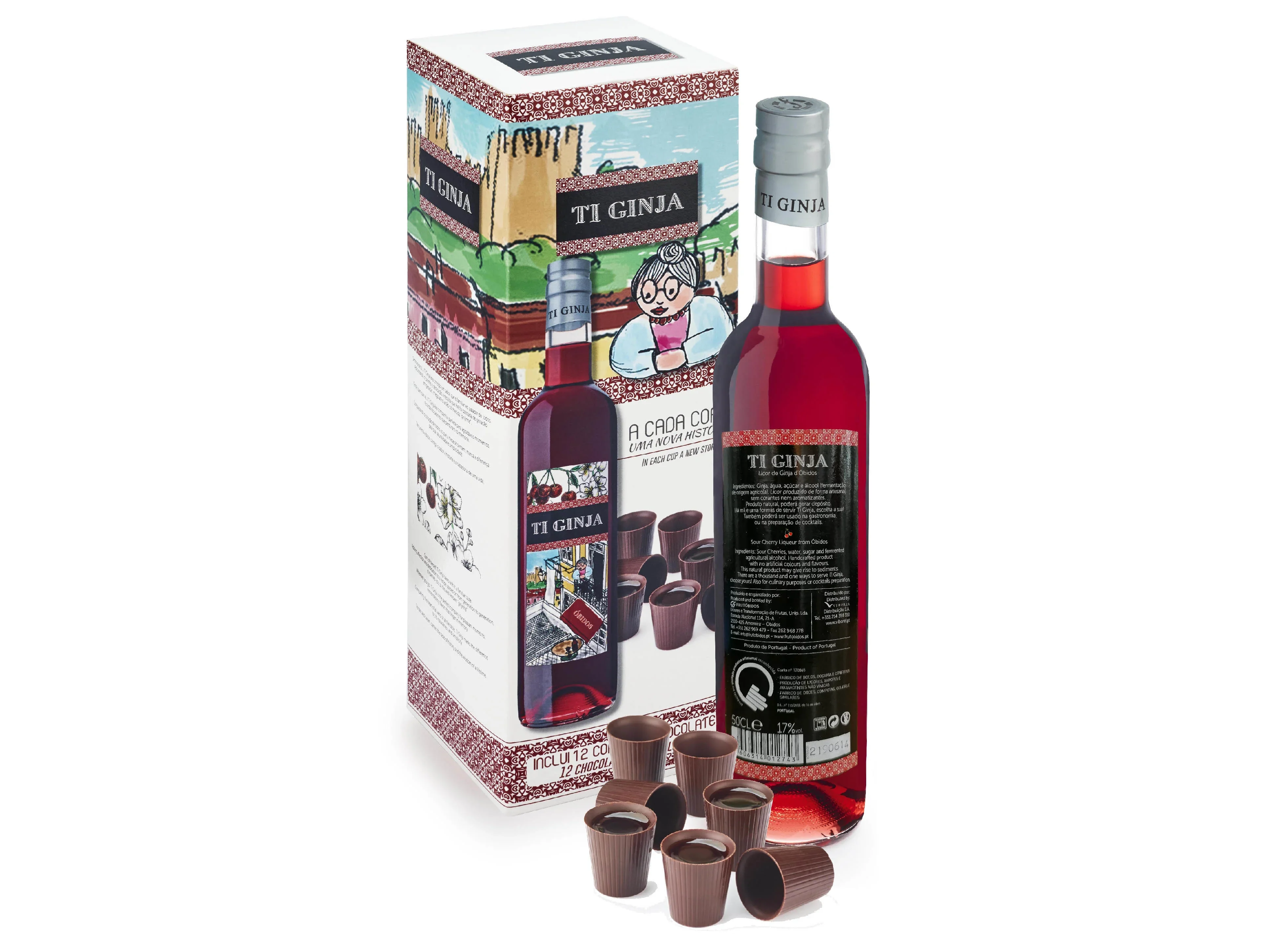 Ginja de Óbidos com copos de chocolate Ti Ginja - Image 3