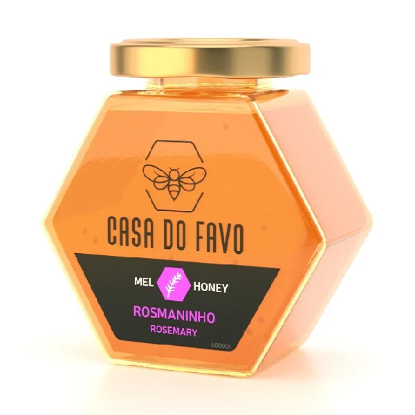Mel Rosmaninho Casa do Favo (Formato Hexagonal)