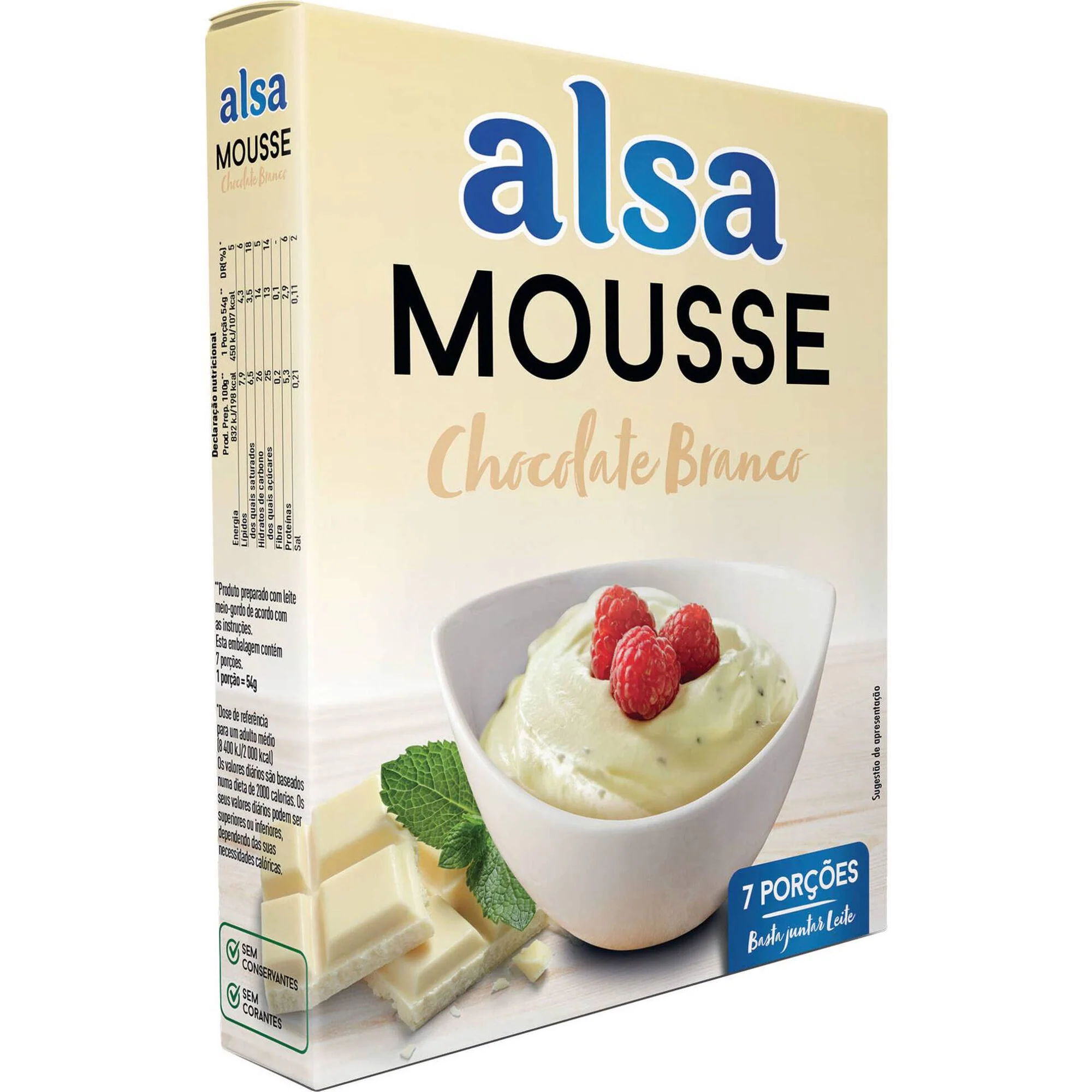 Mousse Chocolate Branco Alsa