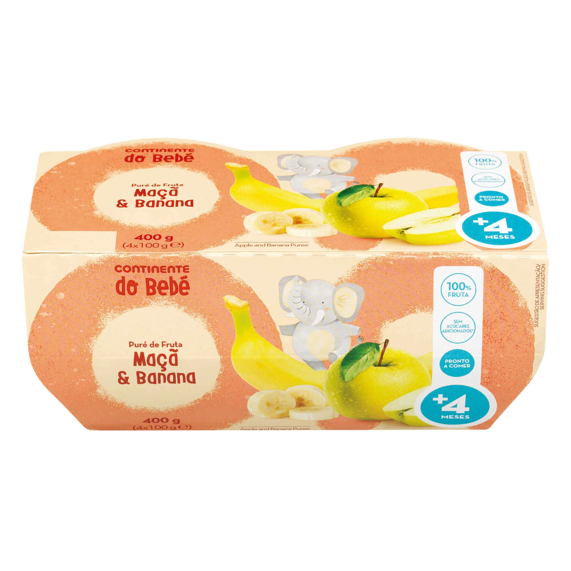 Puré de Fruta Maçã e Banana