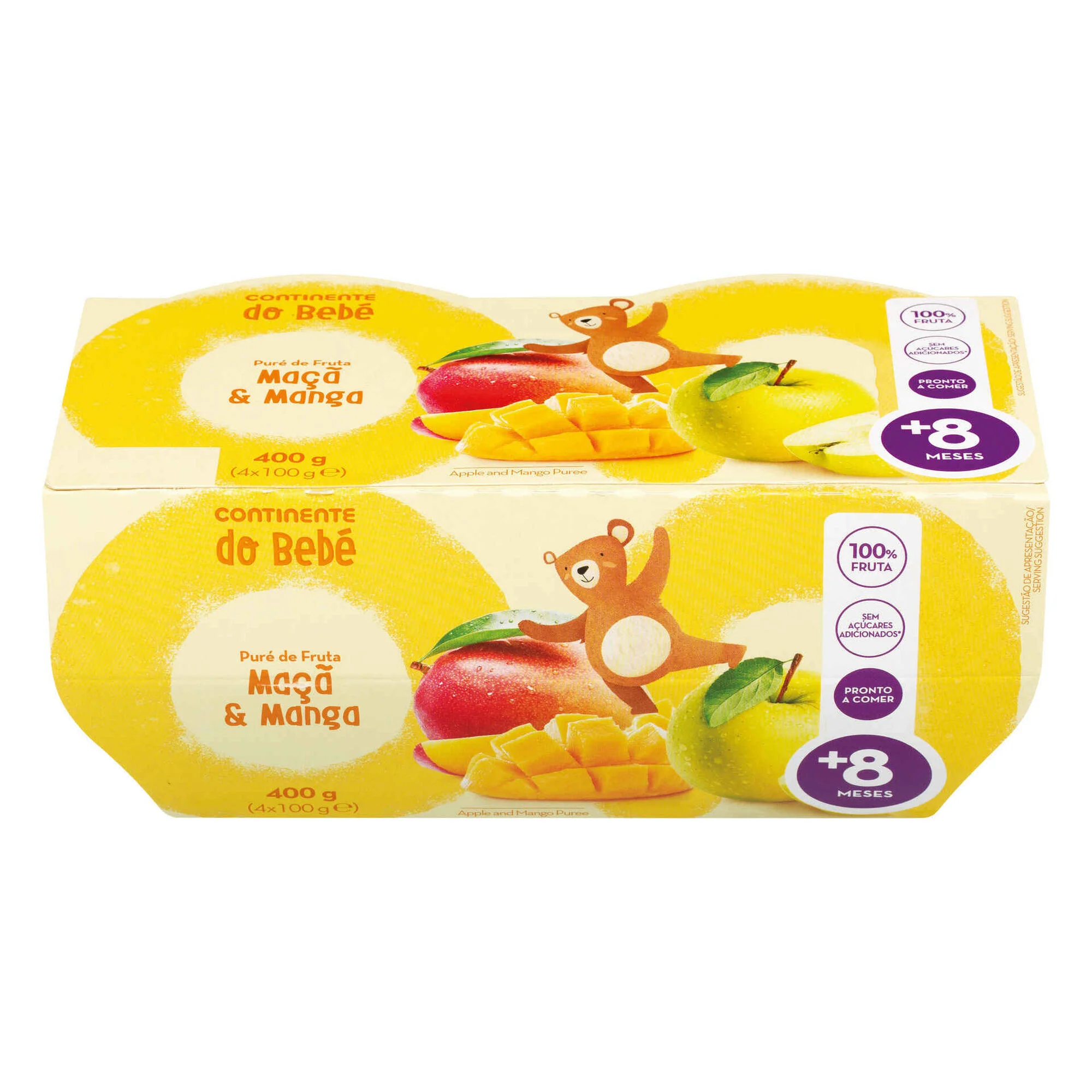 Puré de Fruta Manga e Maçã