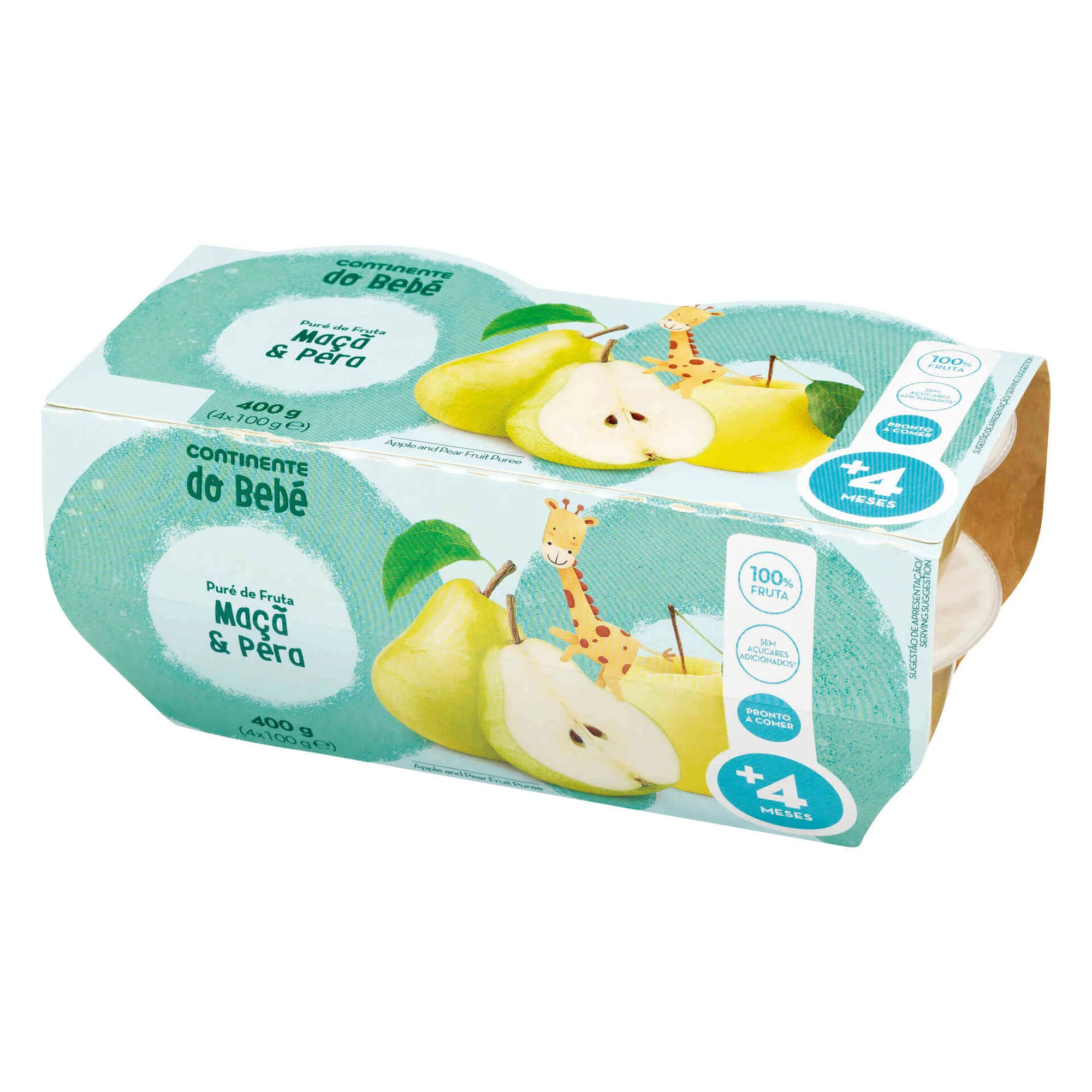 Puré de Frutas Maçã e Pêra