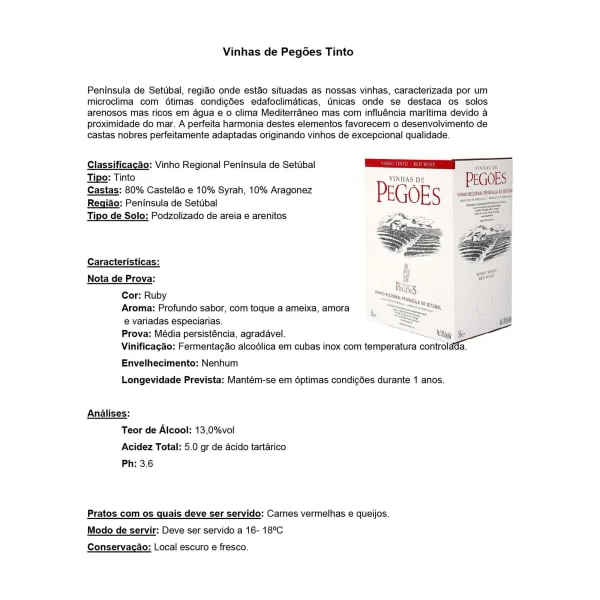Vinho Tinto Vinhas de Pegões - Image 3